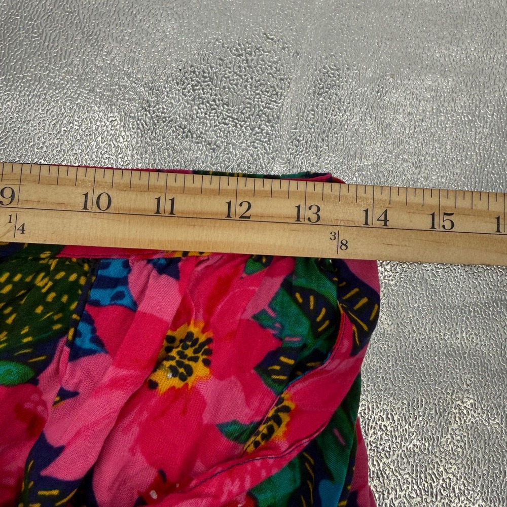 Patrons of Peace Floral Maxi Skirt Pink Blue Tropical High Belt Womens Medium - Picture 14 of 15